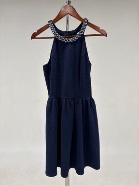 Dainty Hooligan Navy Embellished Halter Dress